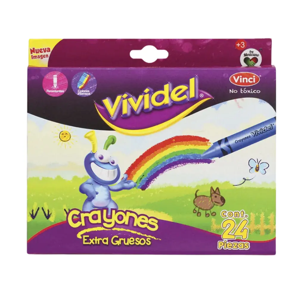 CRAYONES VIVIDEL EXTRA GRUESO C/24