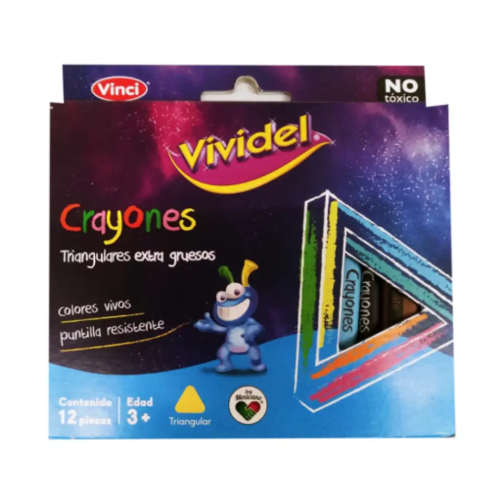 CRAYONES VIVIDEL TRIANGULAR EXTRA GRUESO C/12