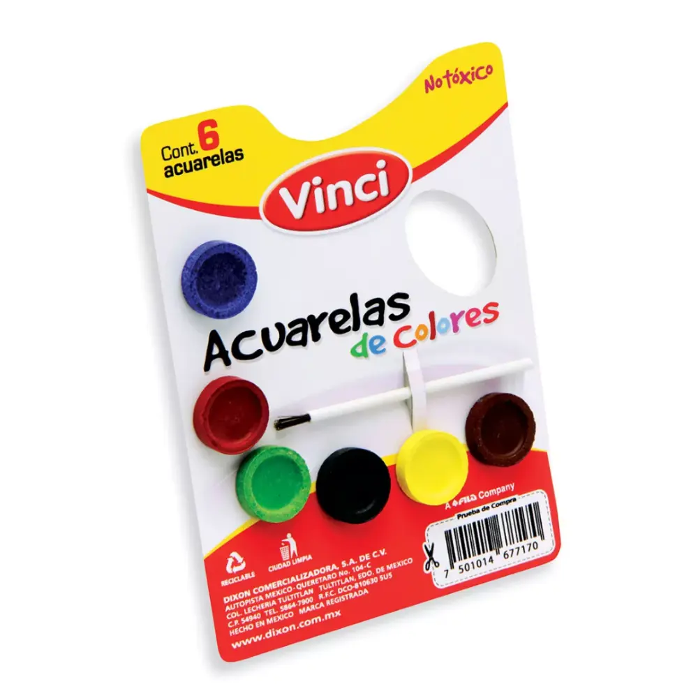 ACUARELA VINCI C/6 PASTILLAS CARTON
