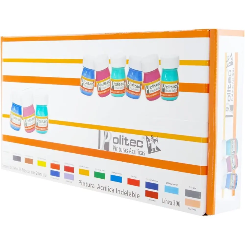 PINTURA POLITEC 20 ML. EXHIBIDOR C/78 FRASCOS SURTID