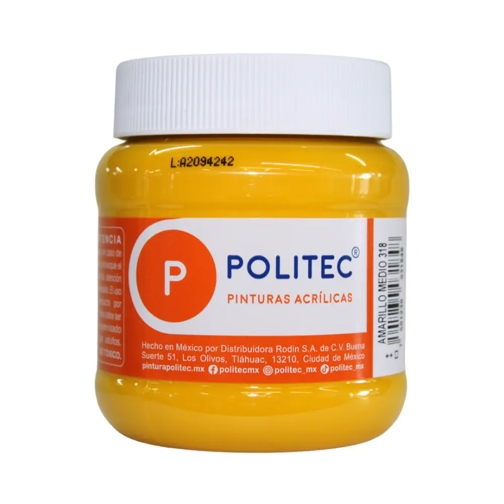 PINTURA POLITEC 318 250 ML. AMARILLO MEDIO