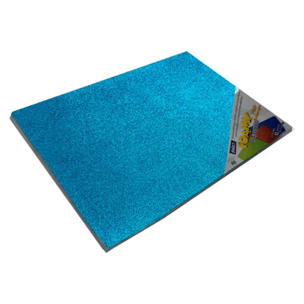 FOAMY DIAMANTADO SAIRA 43X56 CMS. PTE. C/10 16 AZUL PASTEL