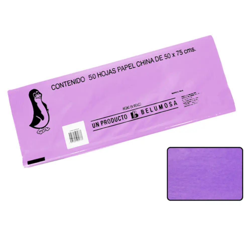 PAPEL DE CHINA 50X75 PTE. C/100 LILA