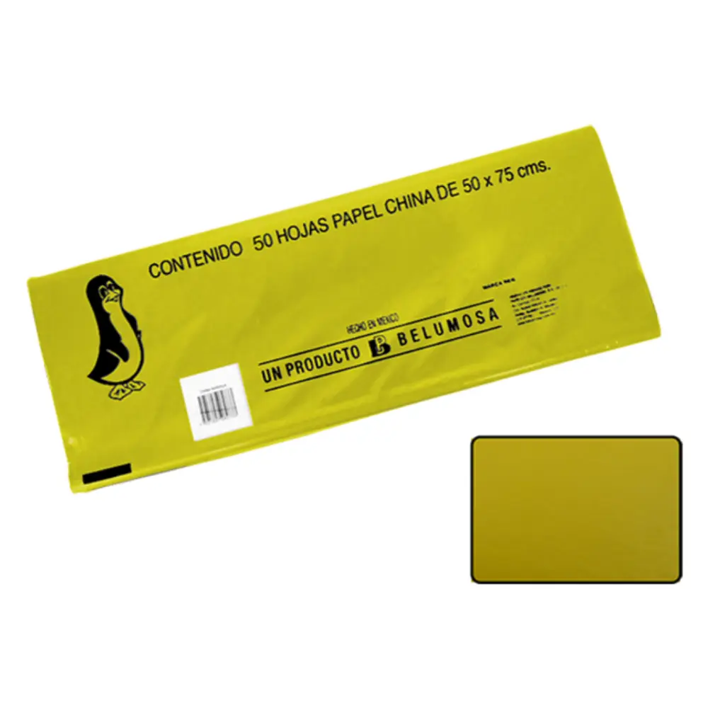 PAPEL DE CHINA 50X75 PTE. C/100 AMARILLO MANG