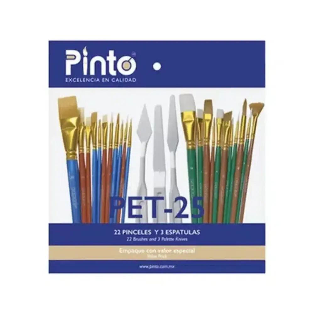 SET CON 22 PINCELES TAKLON Y 3 ESPATULAS - PET-25