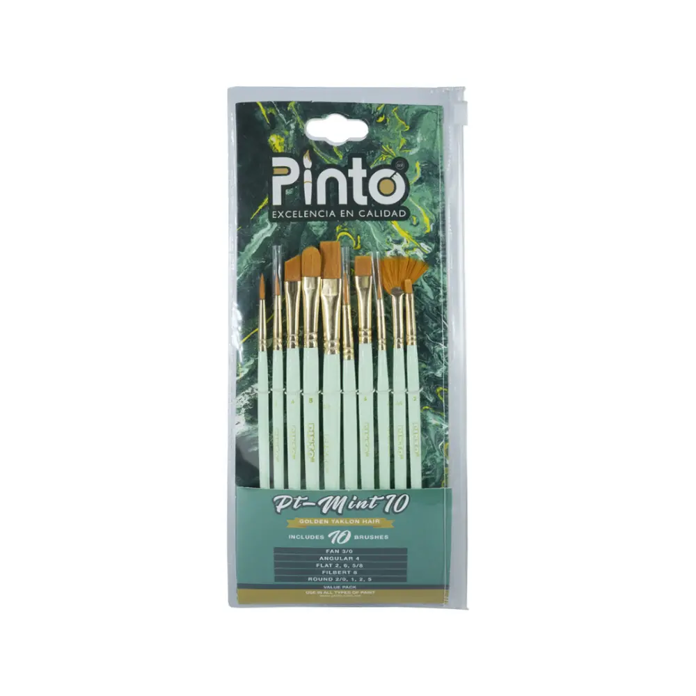 SET DE PINCEL PINTO TAKLON DORADO - PT-MINT-10