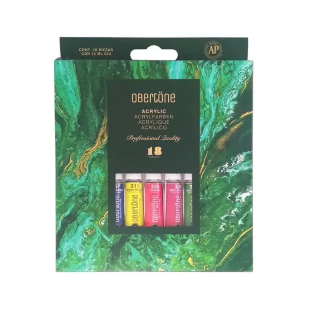 SET C/18 TUBOS ACRILICO 12ML OBERTONE PROFESSIONAL QUALITY