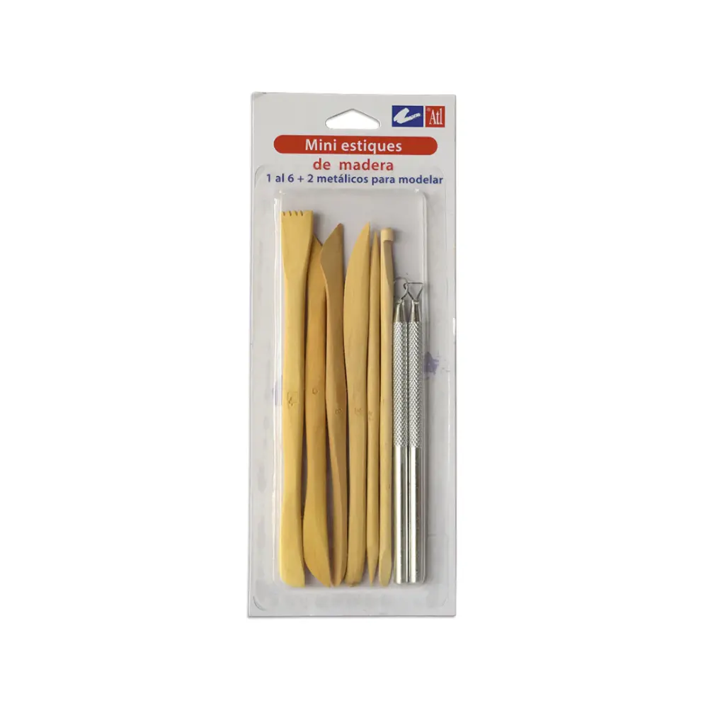 MINI ESTIQUES MADERA C/6  2 MET P/MODELAR