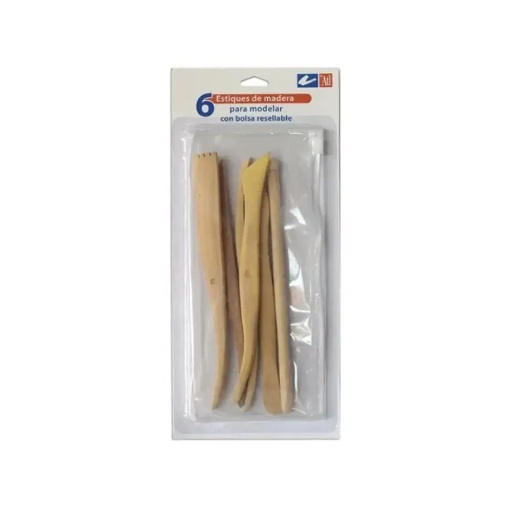 ESTIQUES MADERA P/MODELAR C/6