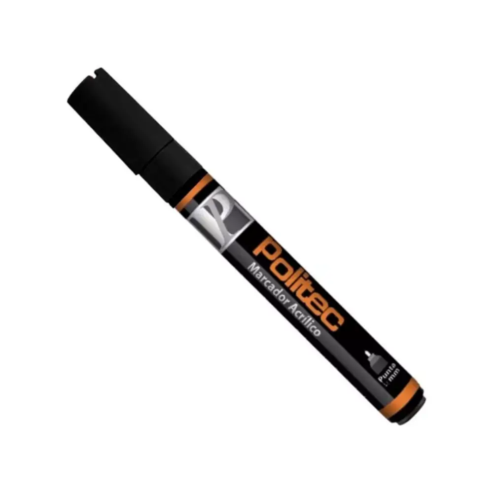 MARCADOR ACRILICO POLITEC 4 MM NEGRO INTENSO 302