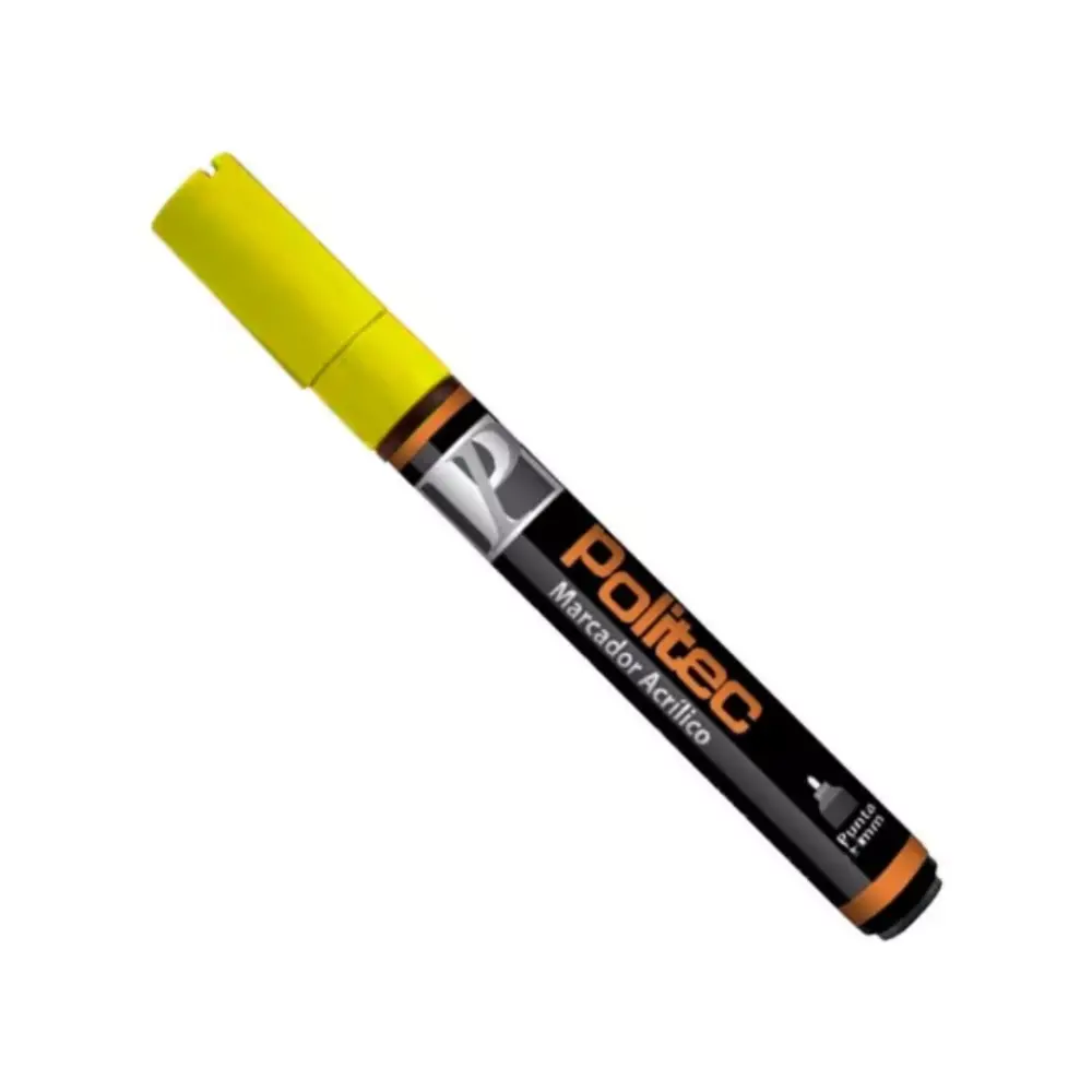 MARCADOR ACRILICO POLITEC 4 MM AMARILLO MEDIO 318