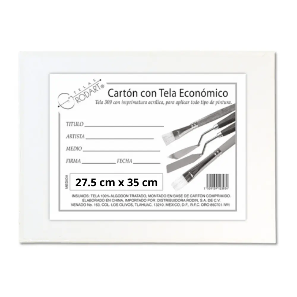 CARTÓN C/ TELA ECONOMICO RECTANGULAR RODIN 27.5X35CM