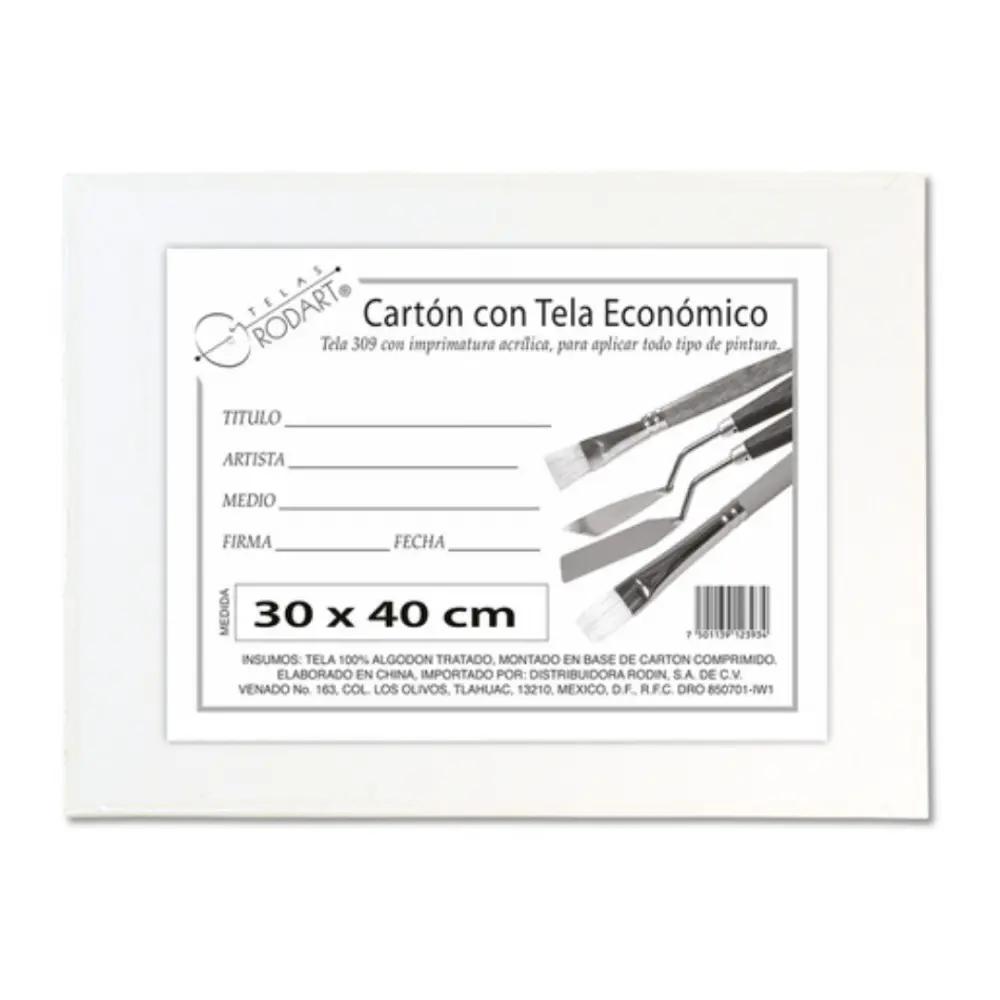 CARTÓN C/ TELA ECONOMICO RECTANGULAR RODIN 30 X 40CM