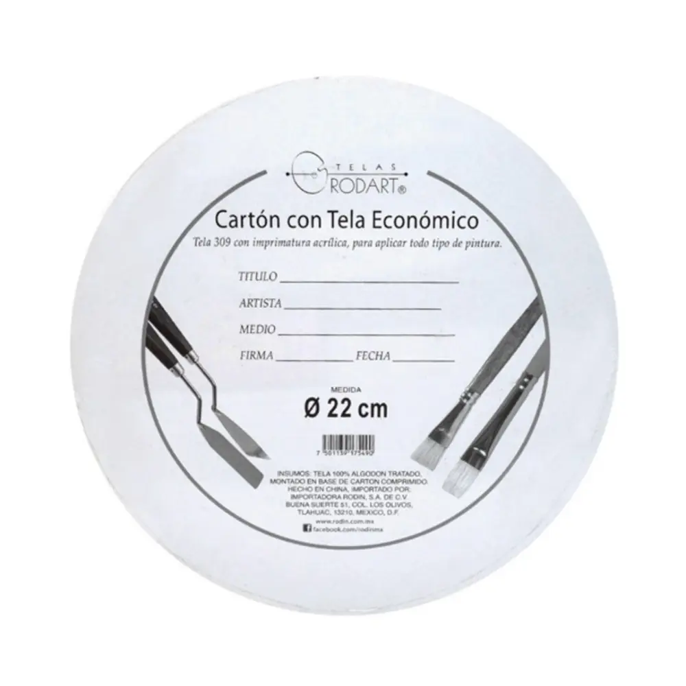 CARTÓN C/TELA REDONDO 22 CMS