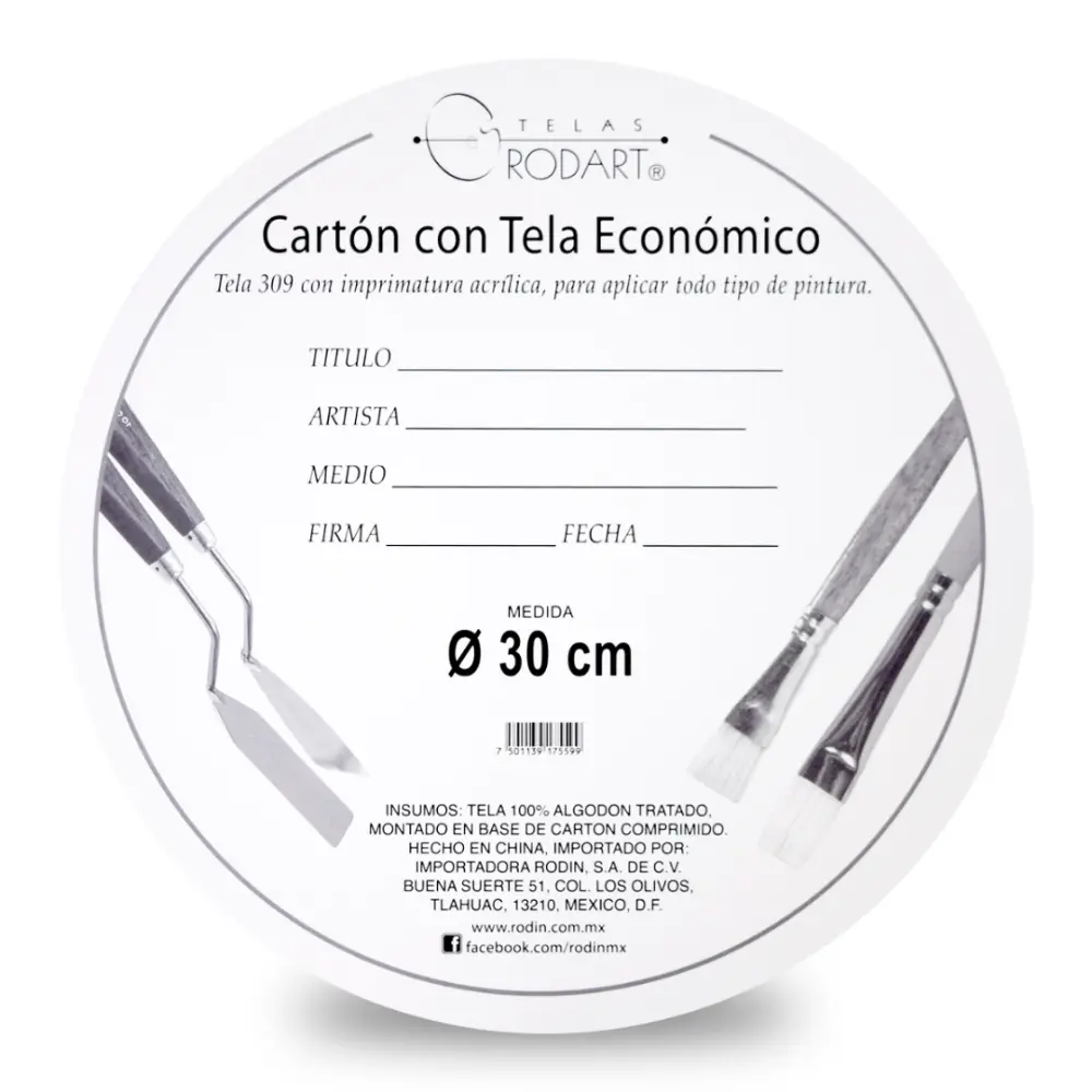 CARTÓN C/TELA REDONDO 30 CMS