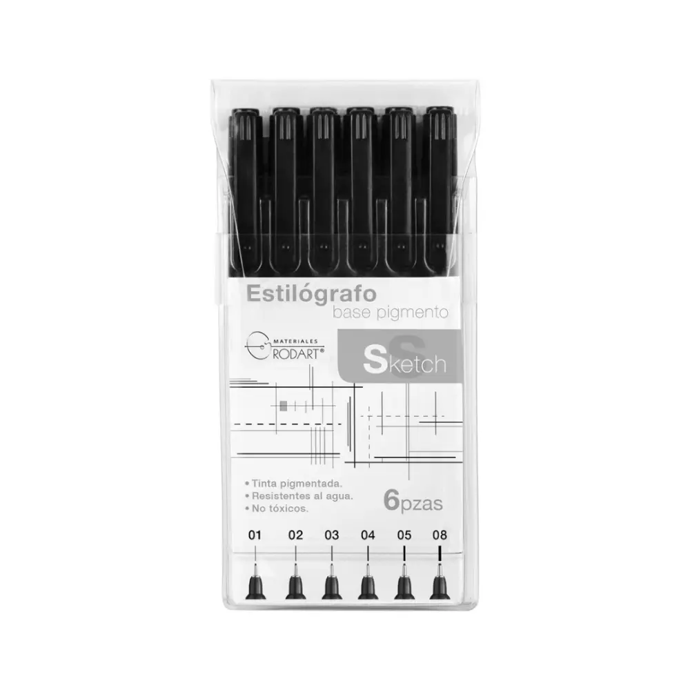 SET SKETCH CON 6 ESTILOGRAFOS RODART