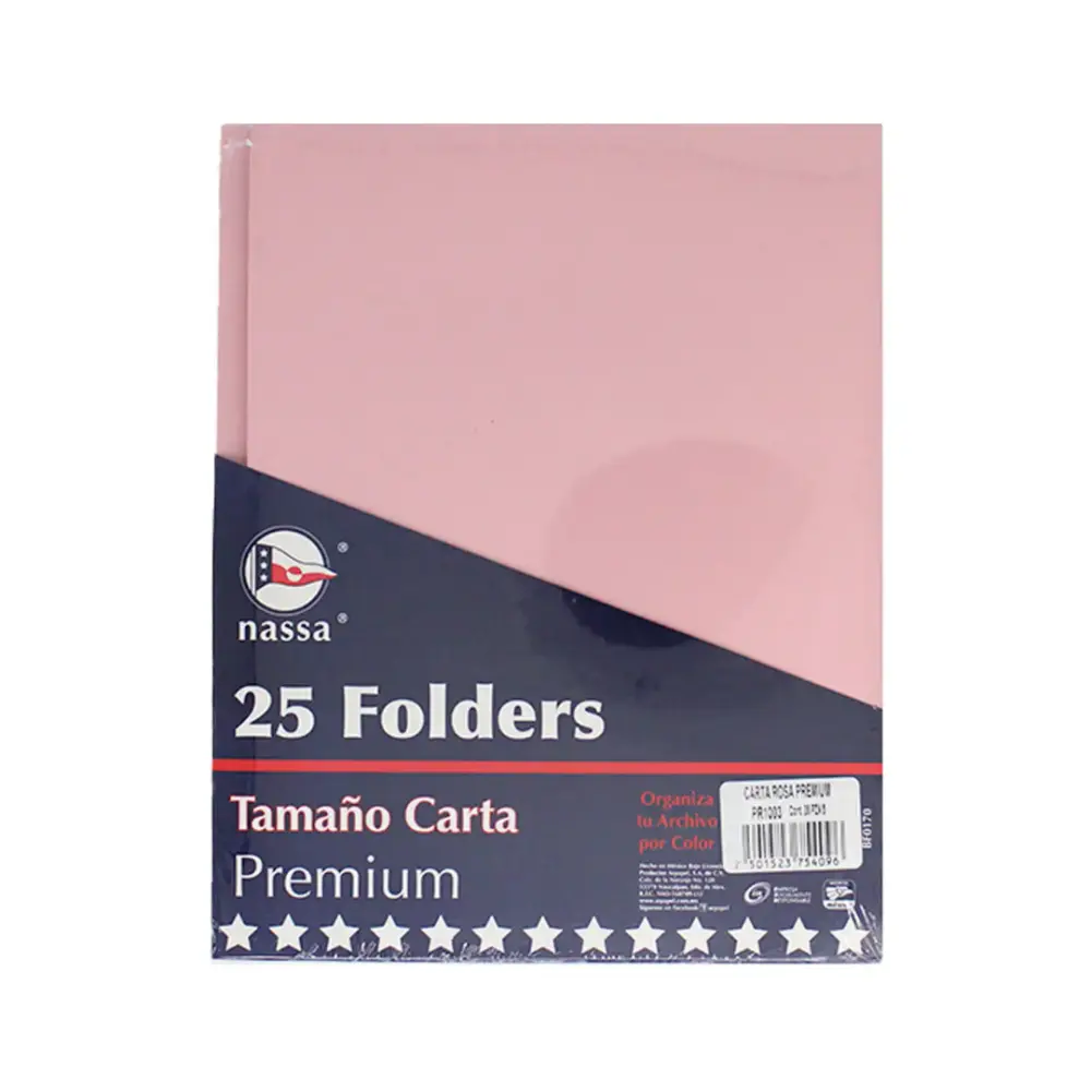 FOLDER CARTA NASA PTE. C/25 ROSA