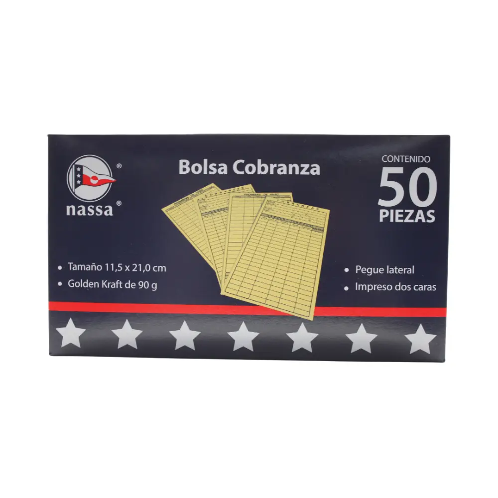 SOBRE DE COBRANZA 116 GOLDEN PTE. C/50 PZAS.