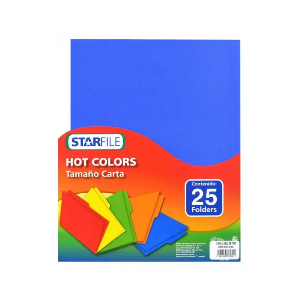 FOLDER STARFILE HOT COLORS CARTA PTE. C/25 AZUL