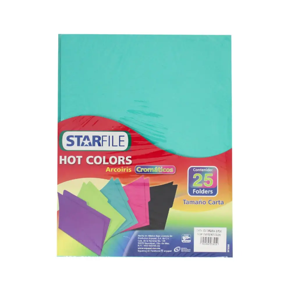 FOLDER STARFILE HOT COLORS CARTA PTE. C/25 TURQUESA