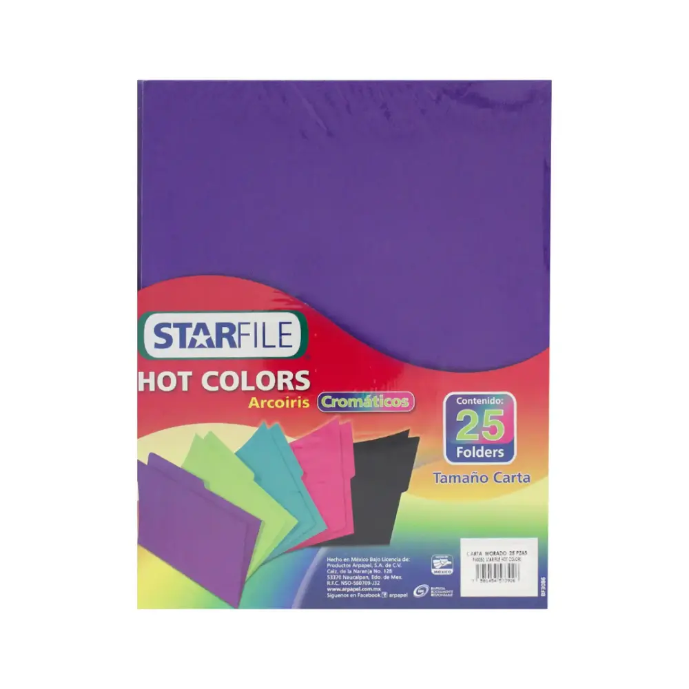 FOLDER STARFILE HOT COLORS CARTA PTE. C/25 MORADO