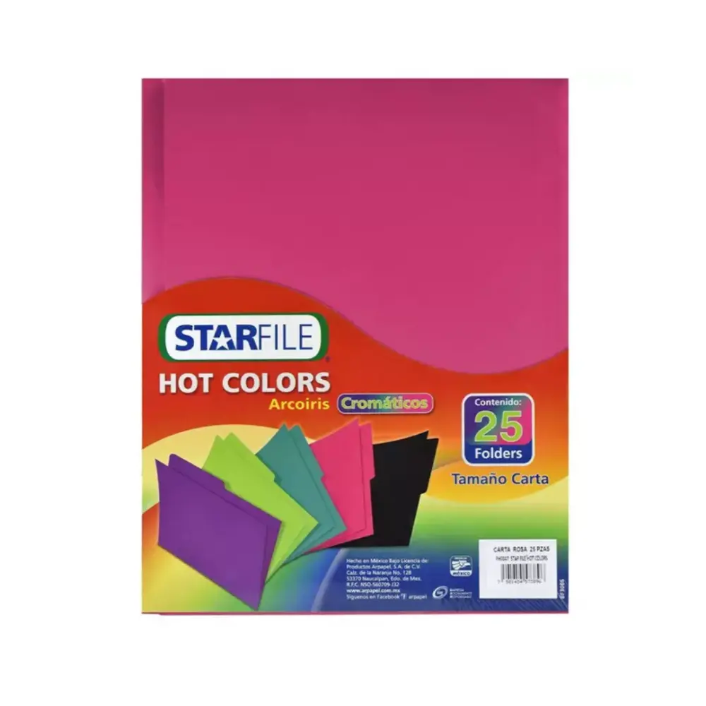 FOLDER STARFILE HOT COLORS CARTA PTE. C/25 ROSA