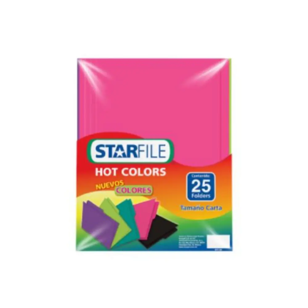 FOLDER STARFILE HOT COLORS CARTA V2  PTE. C/25 SURT. CROMATICO