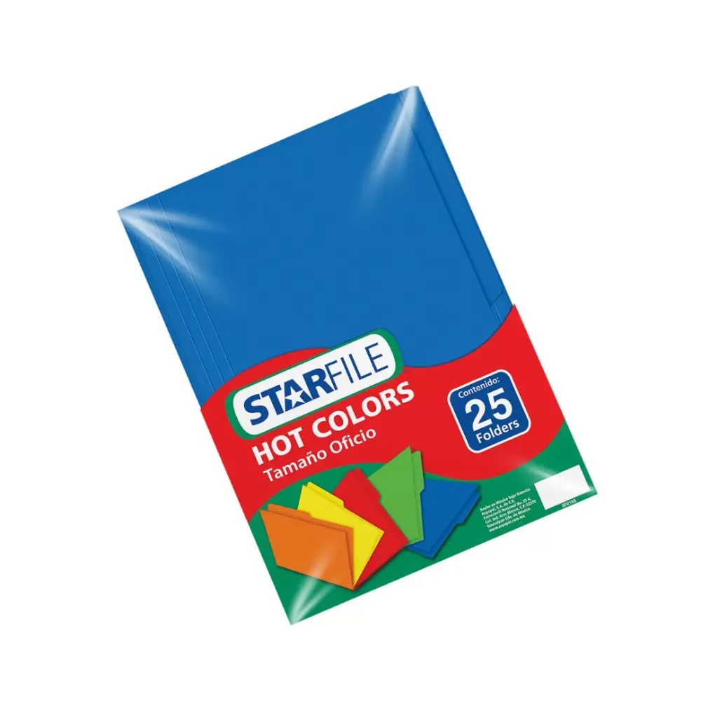 FOLDER STARFILE HOT COLORS OFICIO PTE. C/25 AZUL