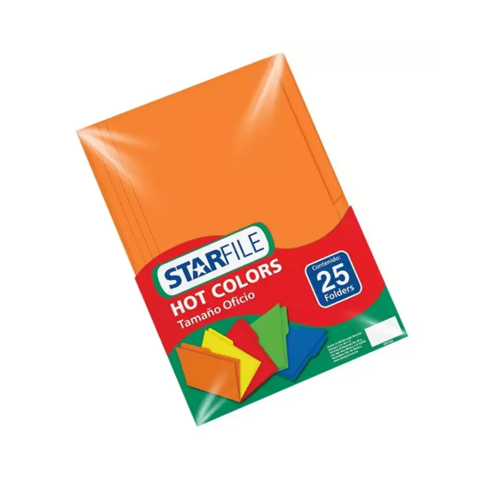 FOLDER STARFILE HOT COLORS OFICIO PTE. C/25 NARANJA