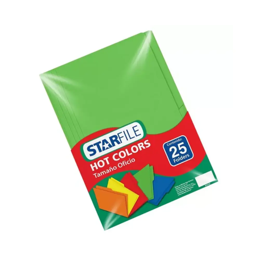 FOLDER STARFILE HOT COLORS OFICIO PTE. C/25 VERDE