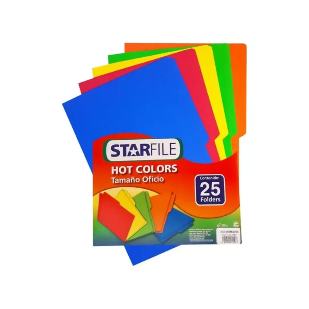 FOLDER STARFILE HOT COLORS OFICIO ARCOIRIS PTE. C/25 SURTIDO