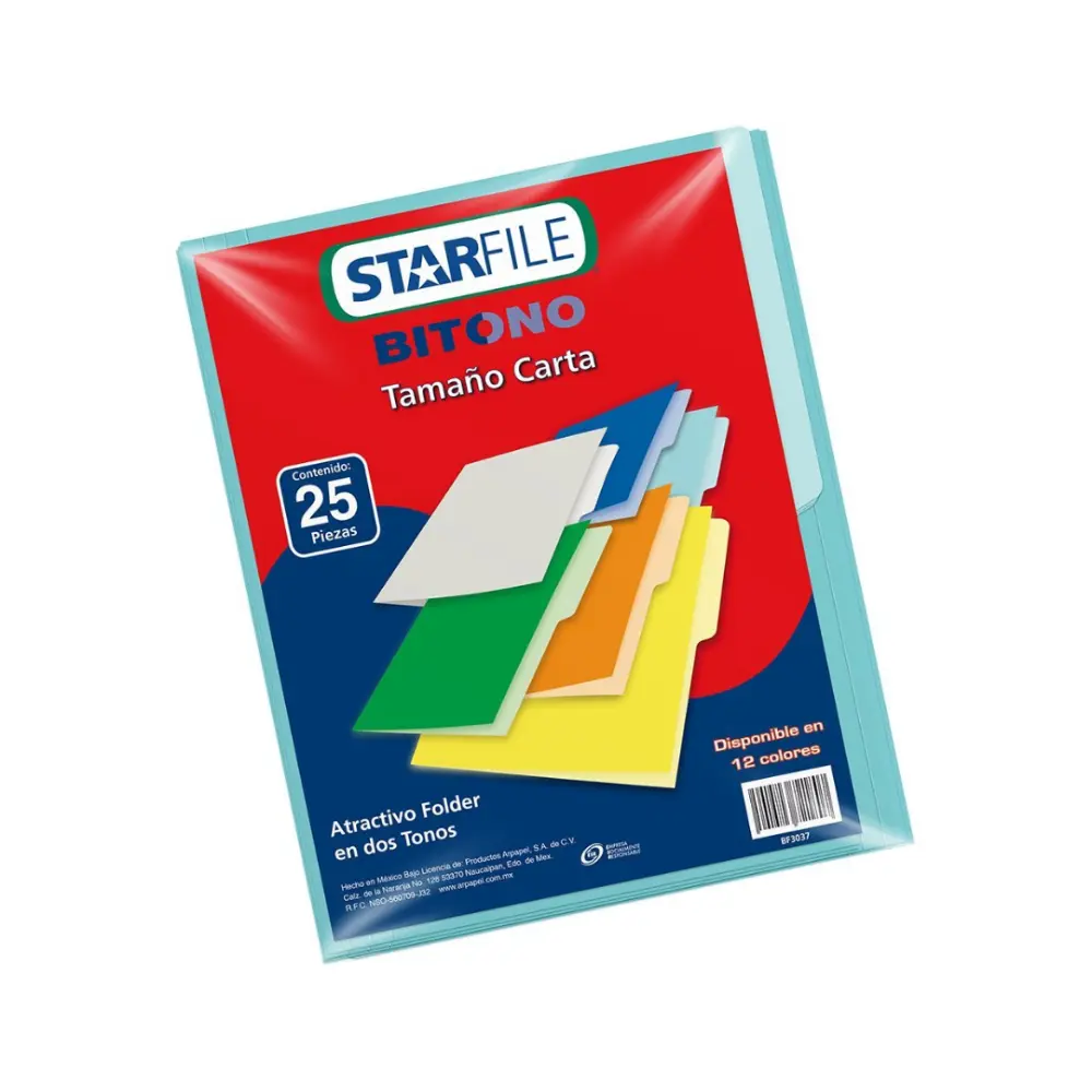 FOLDER STARFILE BITONO CARTA PTE. C/25 AQUA