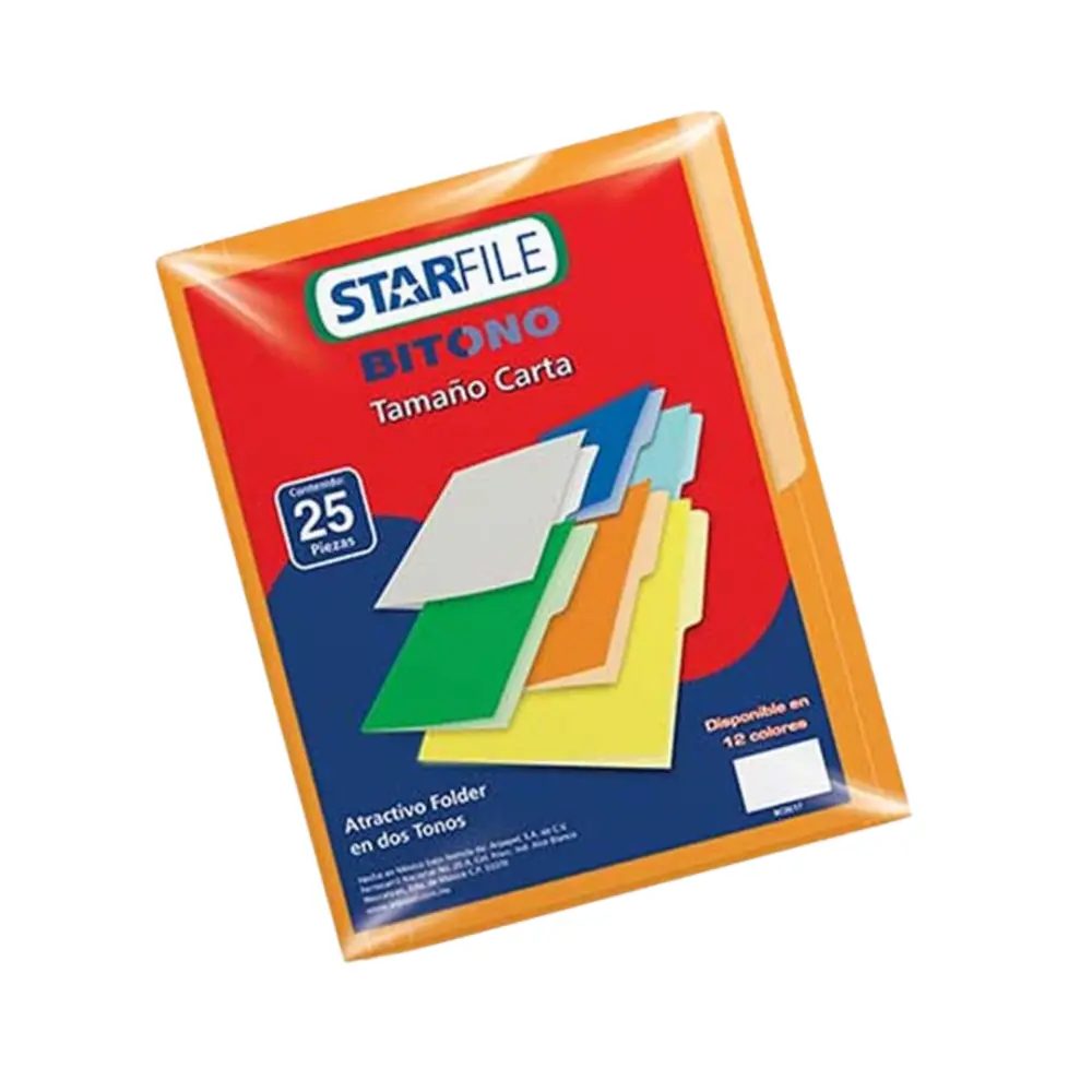 FOLDER STARFILE BITONO CARTA PTE. C/25 NARANJA
