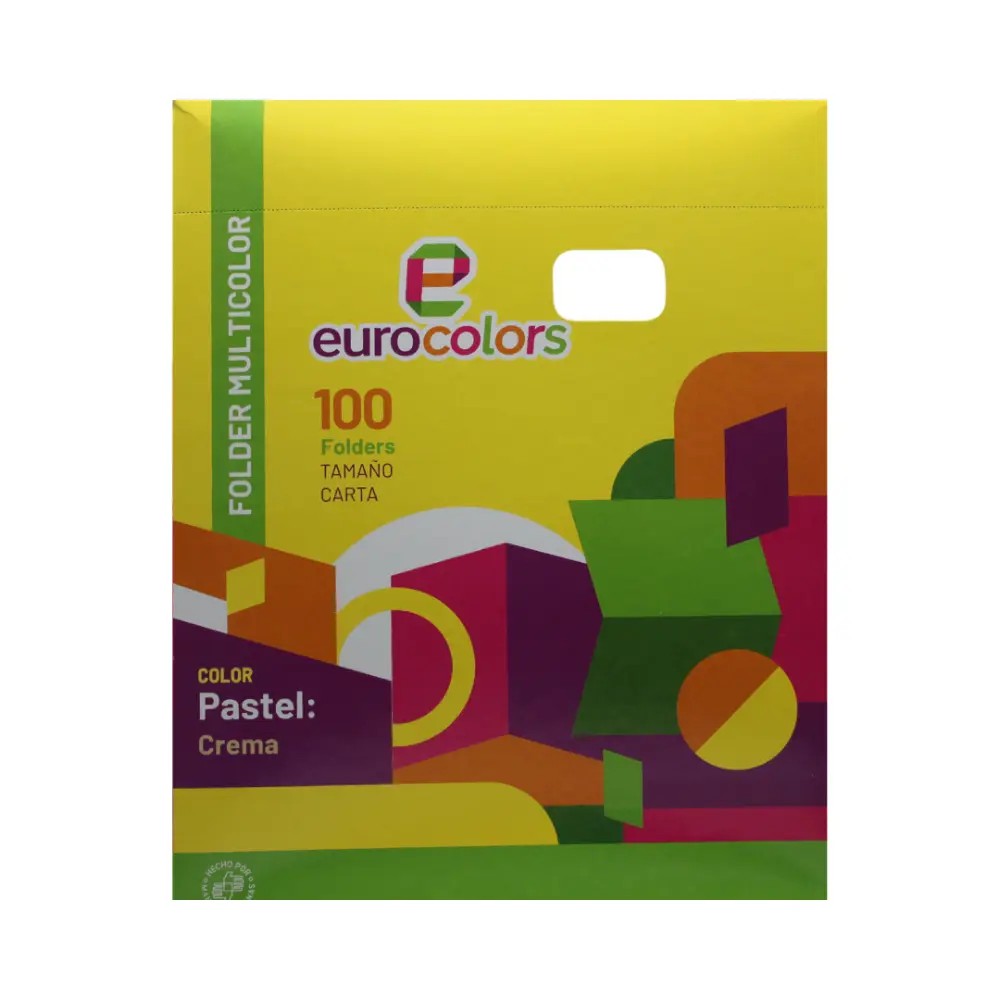 FOLDER EUROCOLOR CREMA CAJA C/100 PZAS.