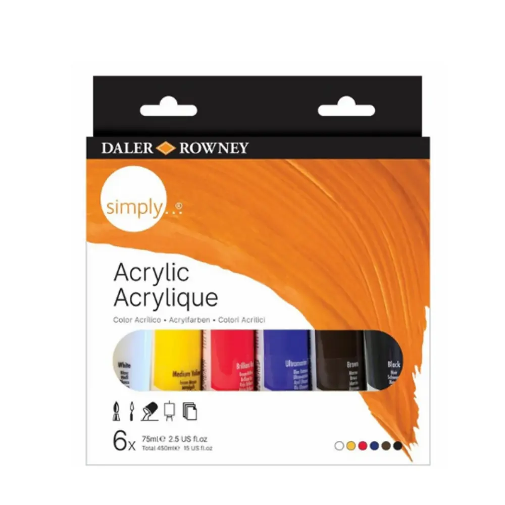 SET SIMPLY ACRYLIC 6X75ML