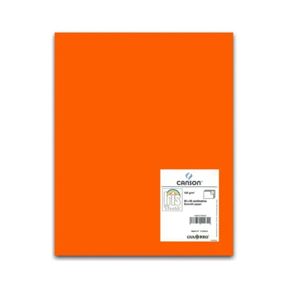 CARTULINA I. VIVALDI 50X65 185G MANDARINA 08