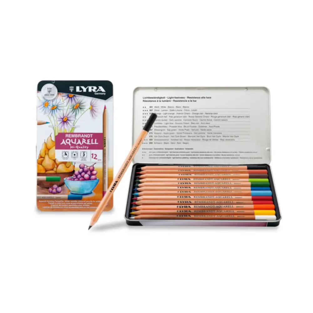 COLORES ACUARELABLE REMBRANDT ESTUCHE METALICO C/12