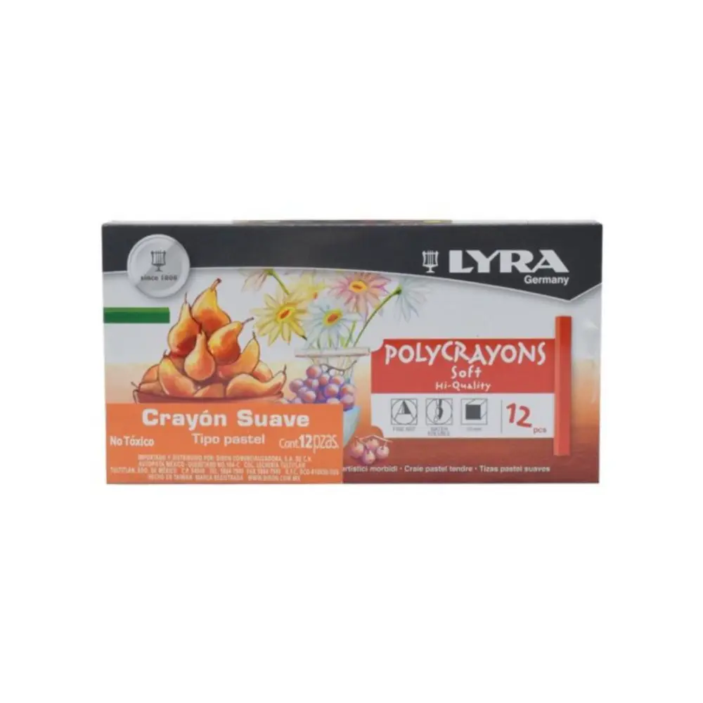 CRAYON SUAVE TIPO PASTEL ESTUCHE CON 12 COLORES