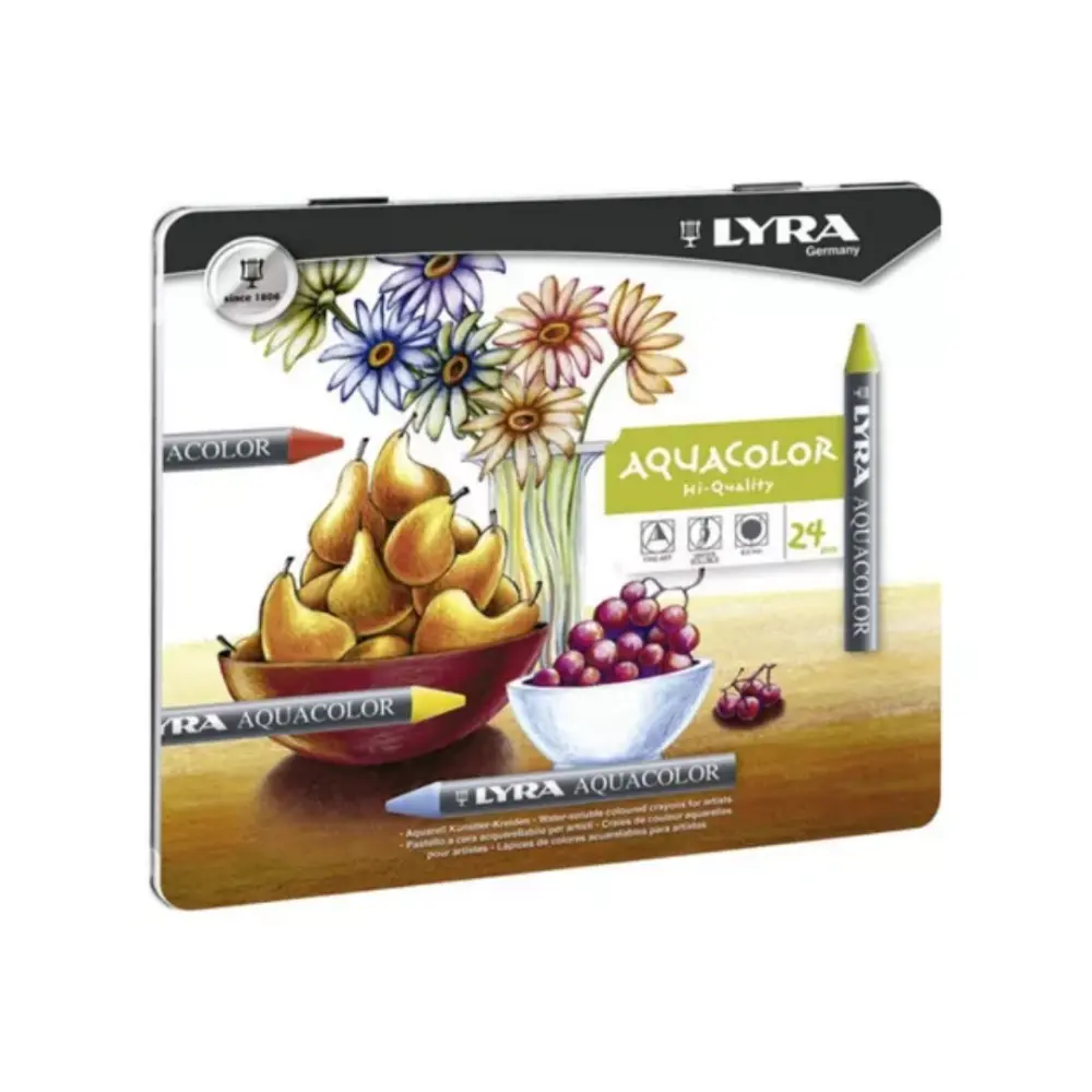 CRAYONES ACUARELABLES AQUARELL - ESTUCHE METALICO C/24