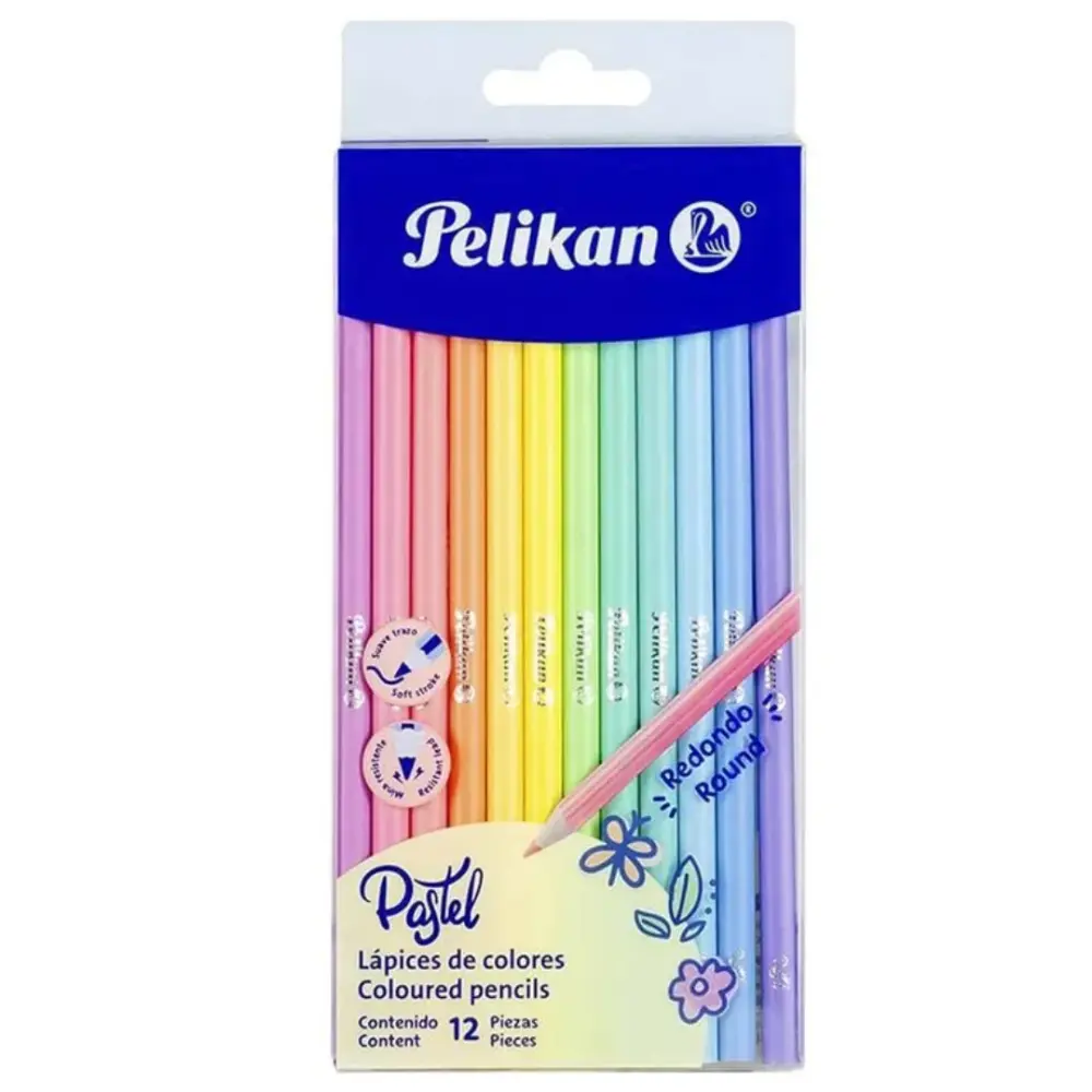 COLORES PELIKAN PASTEL ESTUCHE C/12 PZAS.