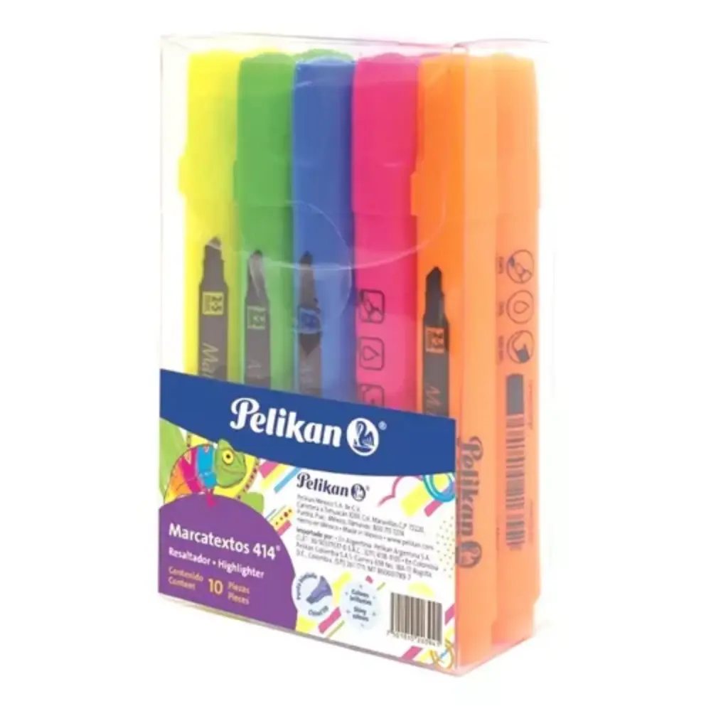 RESALTADOR PELIKAN 414 ESTUCHE C/10 SURTIDOS