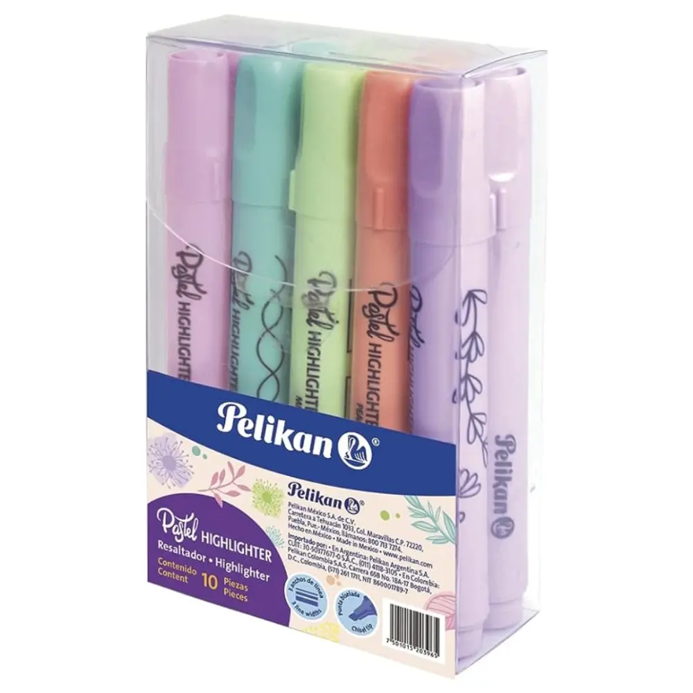RESALTADOR PELIKAN 414 PASTEL ESTUCHE C/10 SURT.