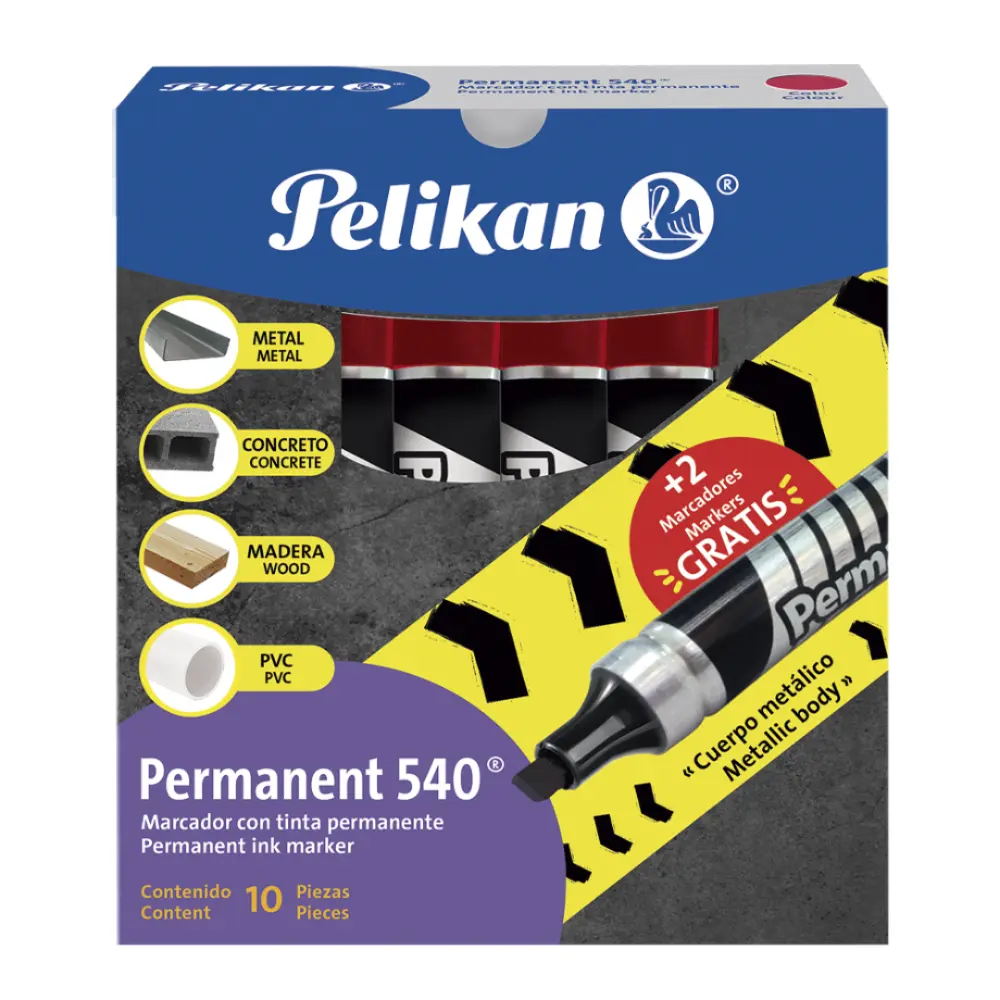 MARCADOR PELIKAN PERMANENTE 540 ROJO
