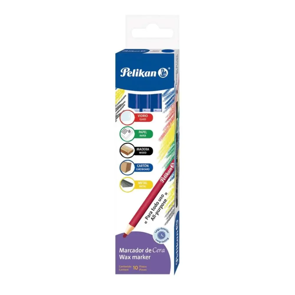 MARCADOR DE CERA PELIKAN AZUL