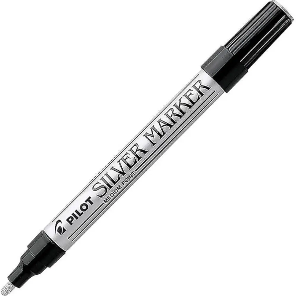 MARCADOR PILOT METALICO PUNTO MEDIANO PLATA