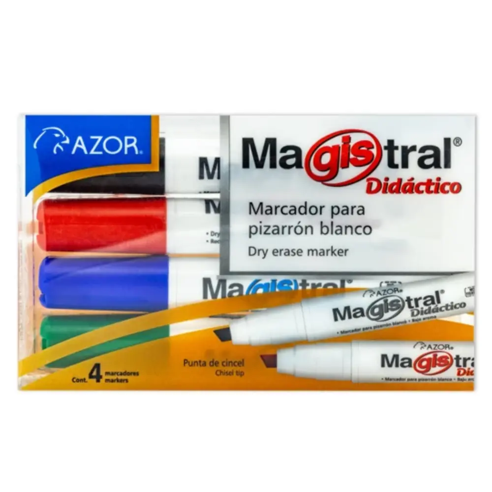 MARCADOR MAGISTRAL DIDACTICO ESTUCHE C/4 PZAS.