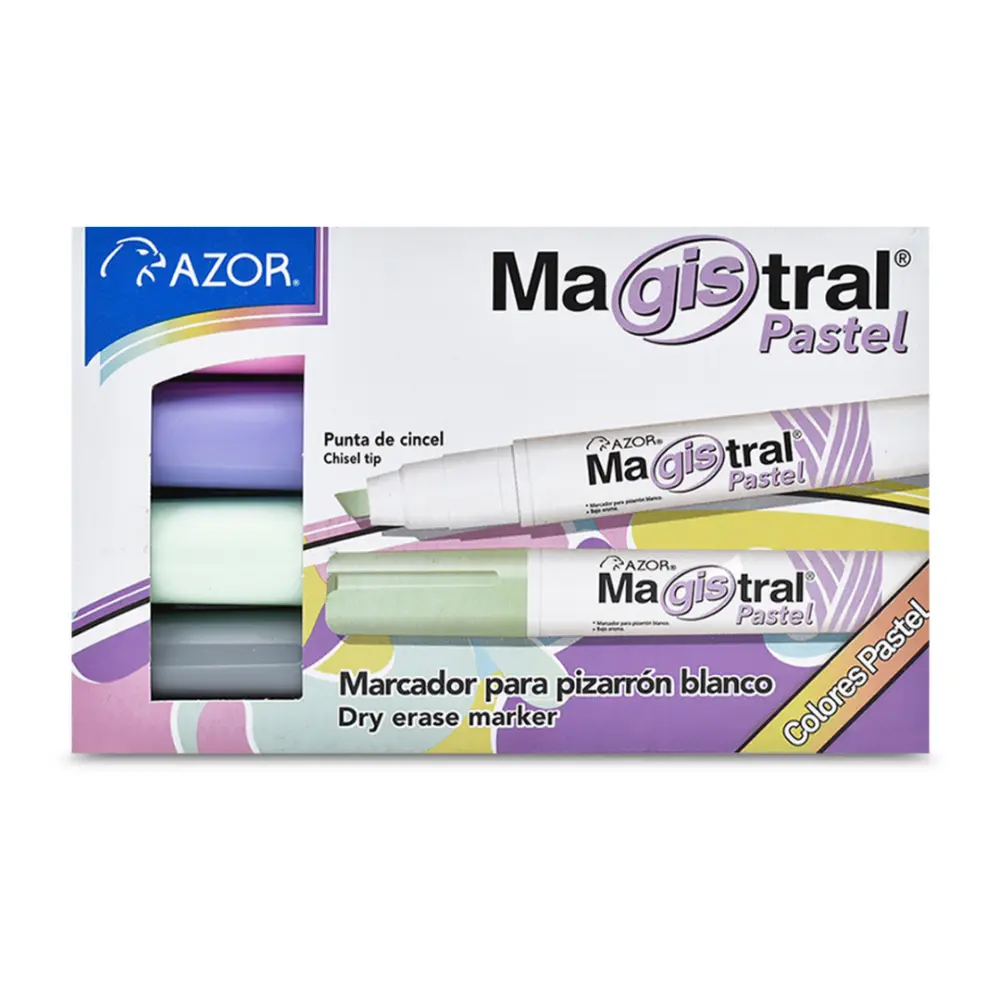 MARCADOR MAGISTRAL DIDACTICO PASTEL C/4 PZAS.