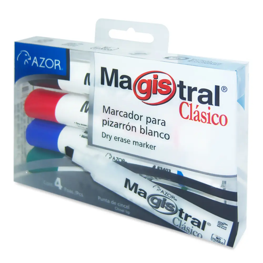 MARCADOR MAGISTRAL CLASICO C/4 COLORES BASICOS