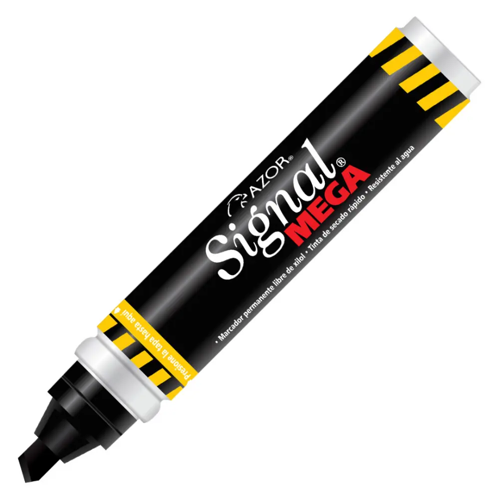MARCADOR SIGNAL MEGA PERMANENTE NEGRO