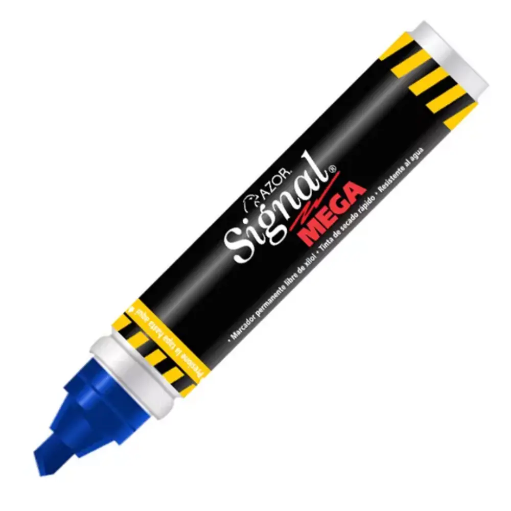 MARCADOR SIGNAL MEGA PERMANENTE AZUL